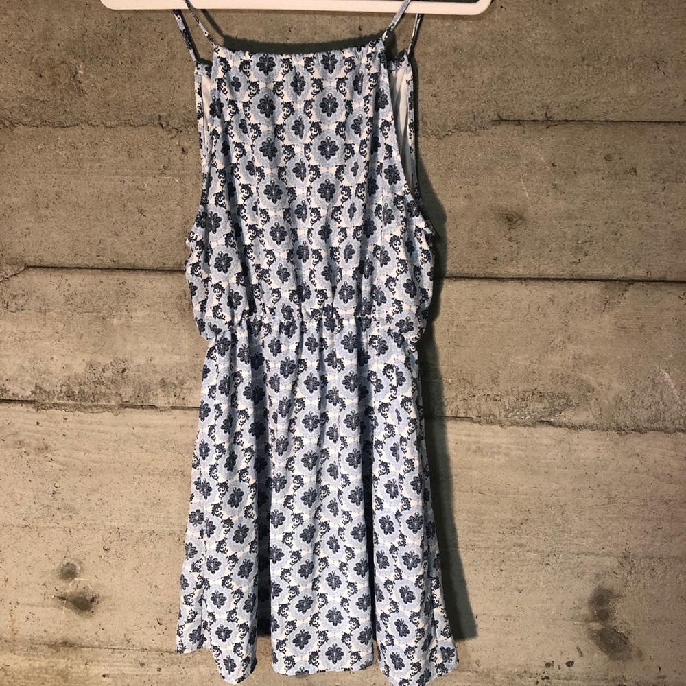 Anthropologie paper crane blue paisley dress  s